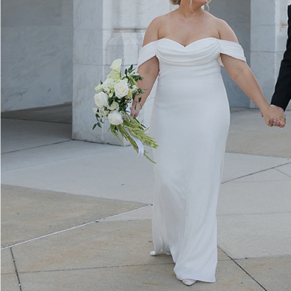 Tadashi Shoji Off-Shoulder Wedding Dress